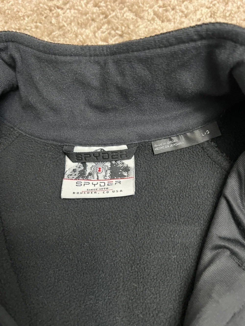 Spyder Men's Black Performance Half-Zip Jacket sz Large